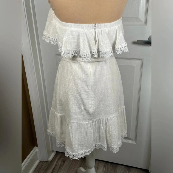 Bisouxx White Cotton Strapless Dress‎ Large - Picture 8 of 8